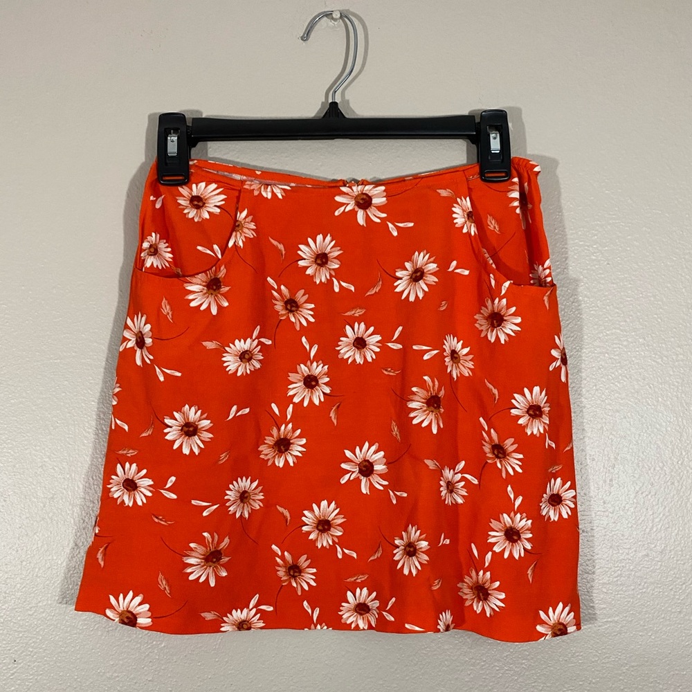 Orange floral EXPRESS mini skirt